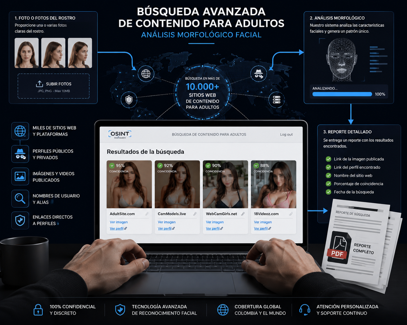 Investigación de perfiles de chicas Web cam